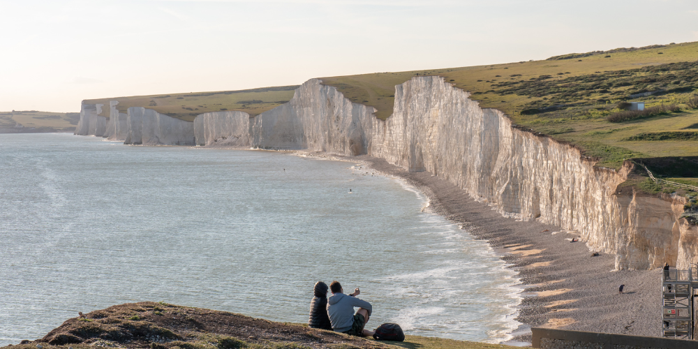 A Couple Enjoying the View at South Down National Park