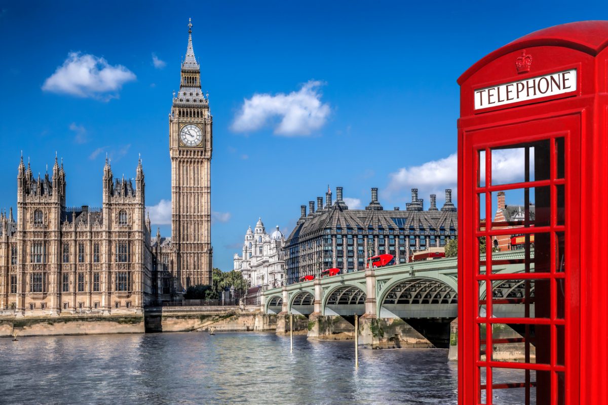 An Image of big ben and a red telephone box