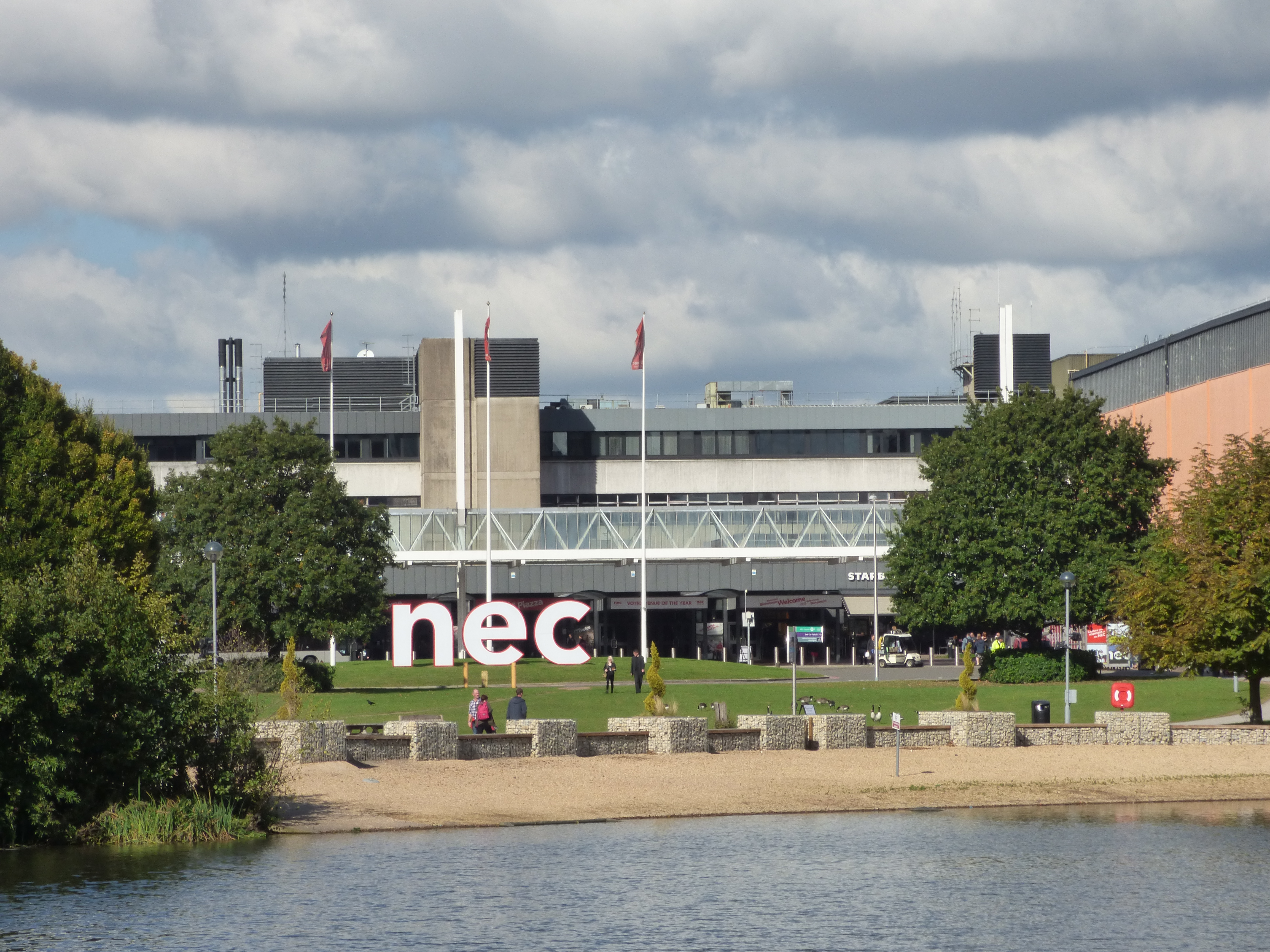 Birmingham NEC viewed over the lake